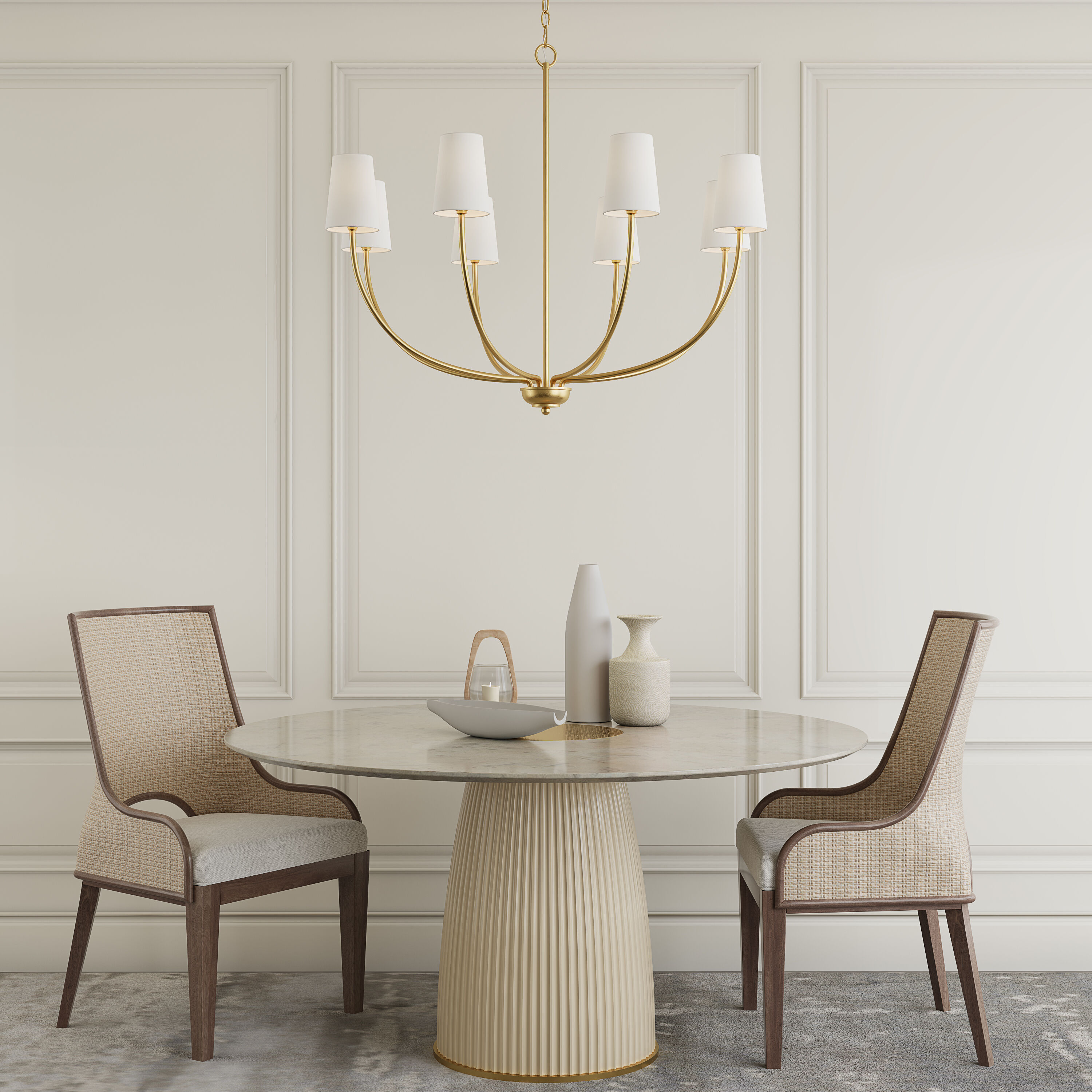 Kandor 8 Light 38 inch Vintage Brass Chandelier Ceiling Light